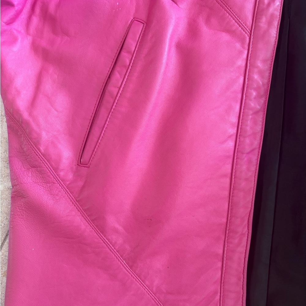 Vintage 80’s Bernardo Pieles‎ Pink Genuine Leather Jacket - Picture 9 of 13